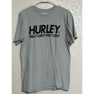 Hurley Short Sleeve Crew Neck 100% Cotton T-shirt Graphic Logo Blue Men's Medium